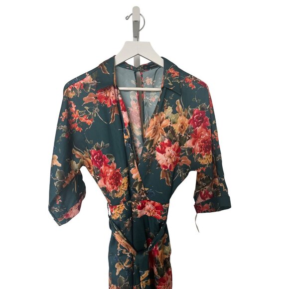 Zara Floral Kimono Wrap Jumpsuit - Picture 3 of 6